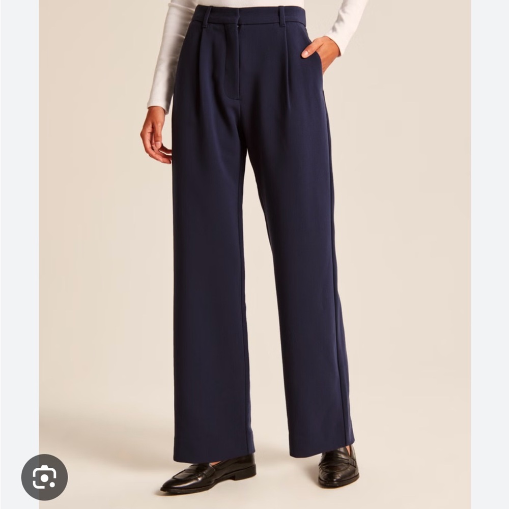 Abercrombie Tailored Straight Pants NAVY